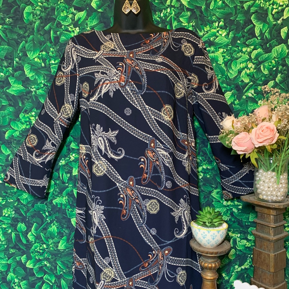 H&M Dark blue/Paisley-patterned Dress Sz 6